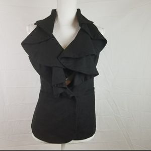 Anthropologie Tabitha sz. 4 Black Ruffle Vest